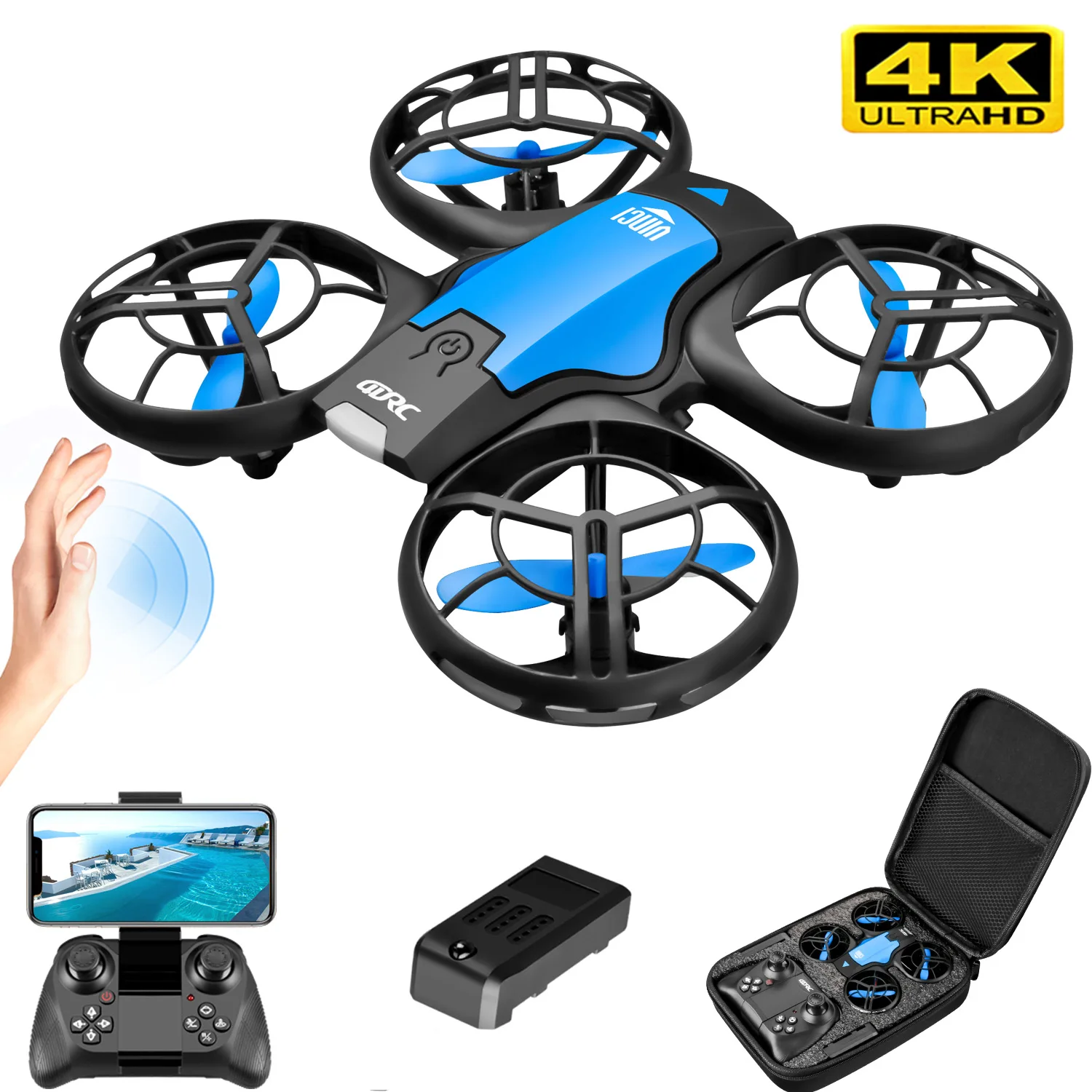 V8新型ミニドローン 4KプロフェッショナルHD 1080P - Drone Kit Professional のレビューと価格